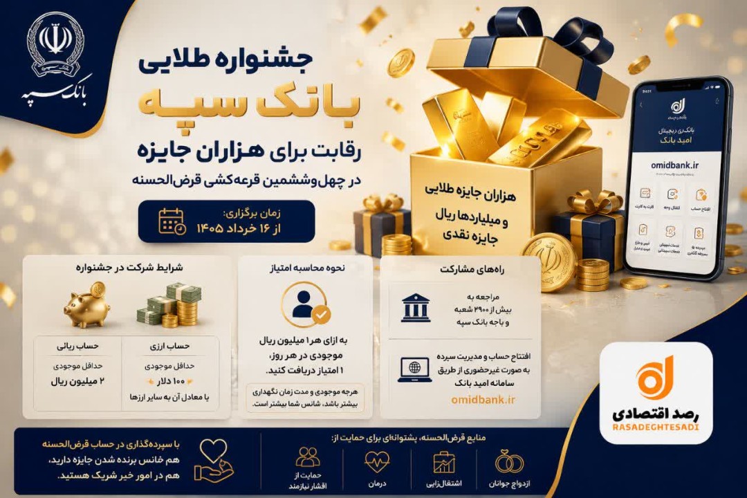 «جشنواره طلایی» بانک سپه؛ رقابت برای هزاران جایزه در چهل‌وششمین قرعه‌کشی قرض‌الحسنه